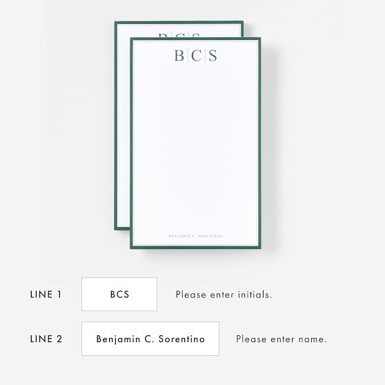 Personalized Executive Stationery Notepads, Set of 2 | Mark and Graham