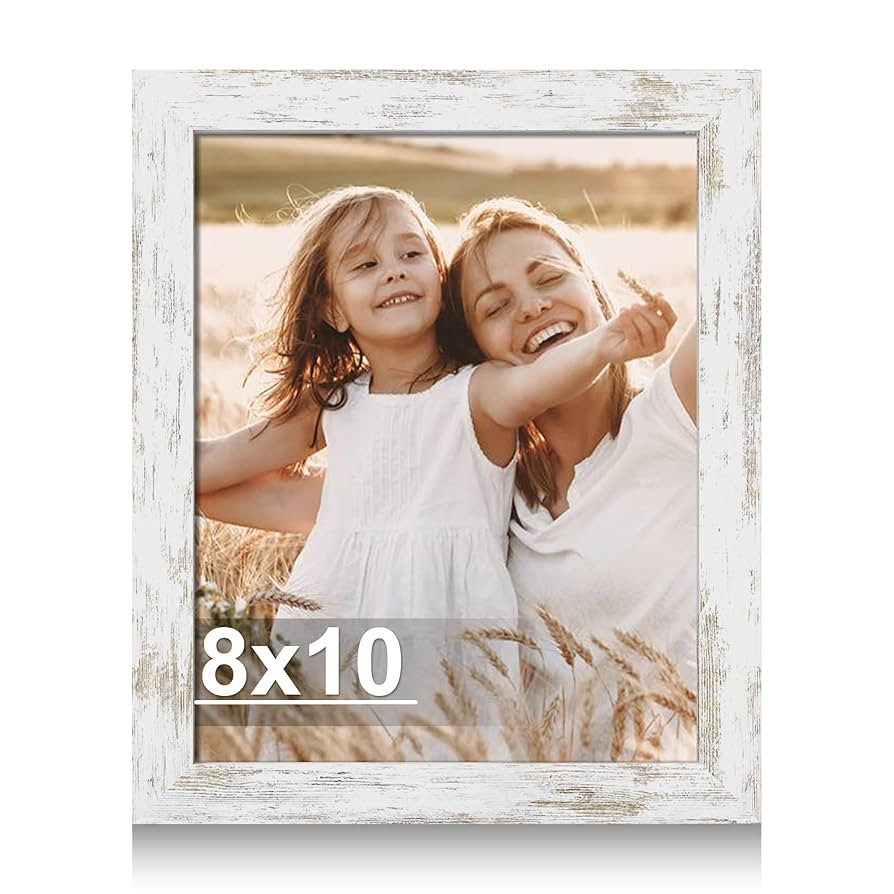 8x10 Picture Frame, Made of Real Glass and Wooden Frame, Horizontal and Vertical Display for Wall... | Amazon (US)