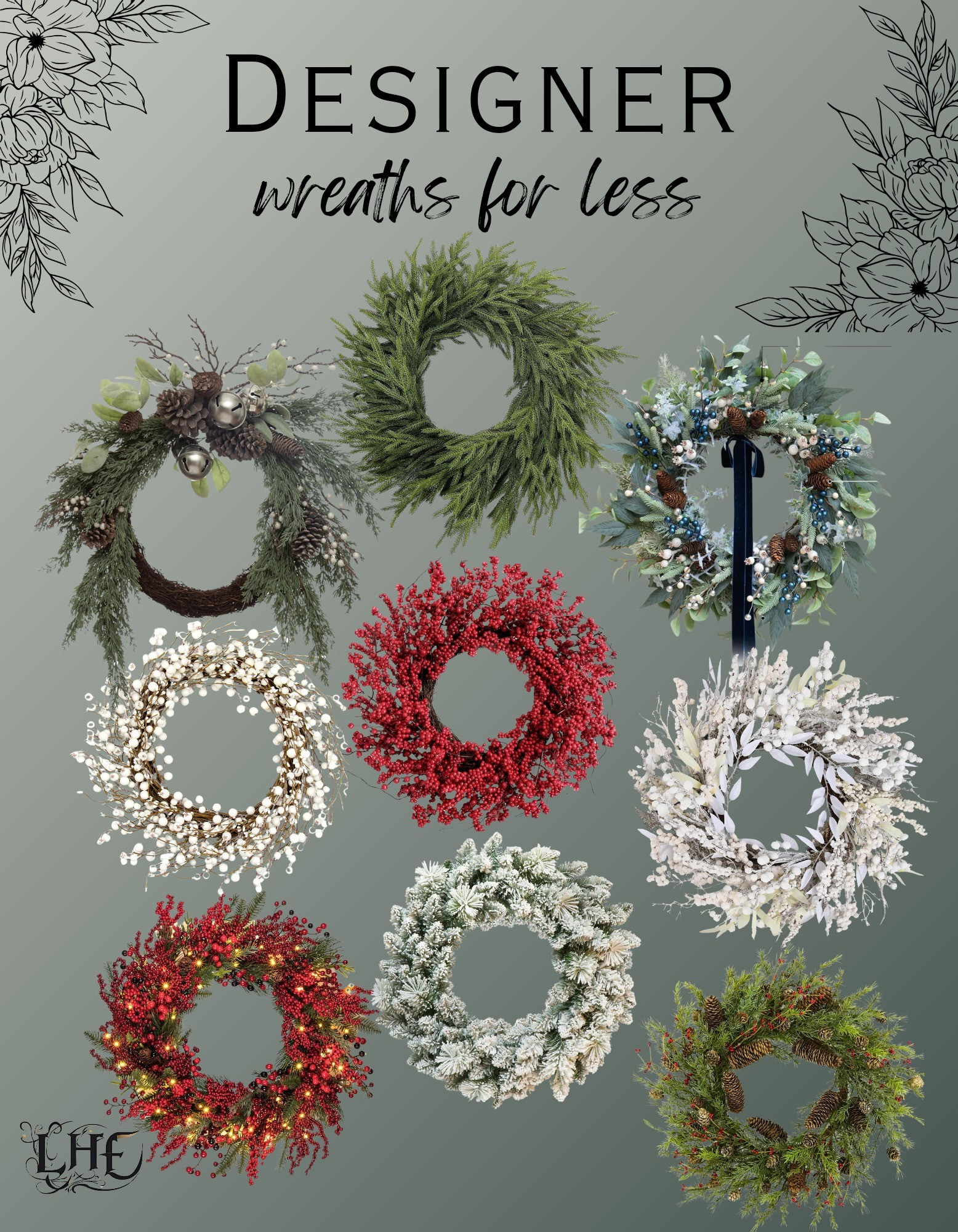Designer wreath look-a-likes for less! These are mostly Pottery Barn or Crate and Barrel look-a-likes! Shop these finds below 👇.  . . Porch decor, wreath, winter wreath, berry wreath, pine wreath, flocked wreath, wreath with bow, designer wreaths, amazing wreaths, affordable wreaths, designer wreaths for less, Christmas wreath, outdoor wreath, wreath front door, wreath, door wreath

#LTKSeasonal #LTKHome #LTKStyleTip