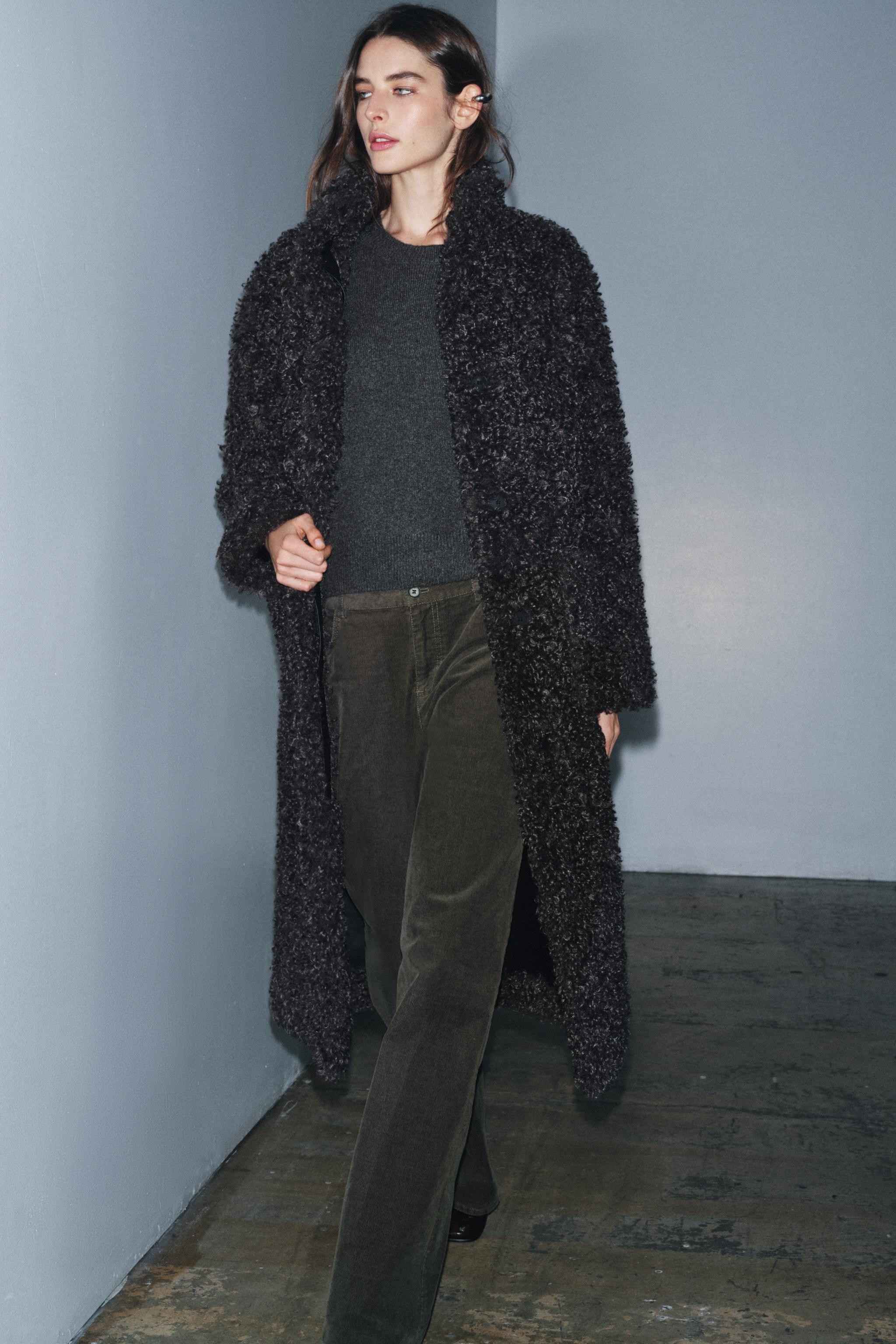 LONG FAUX SHEARLING COAT ZW COLLECTION | Zara UK