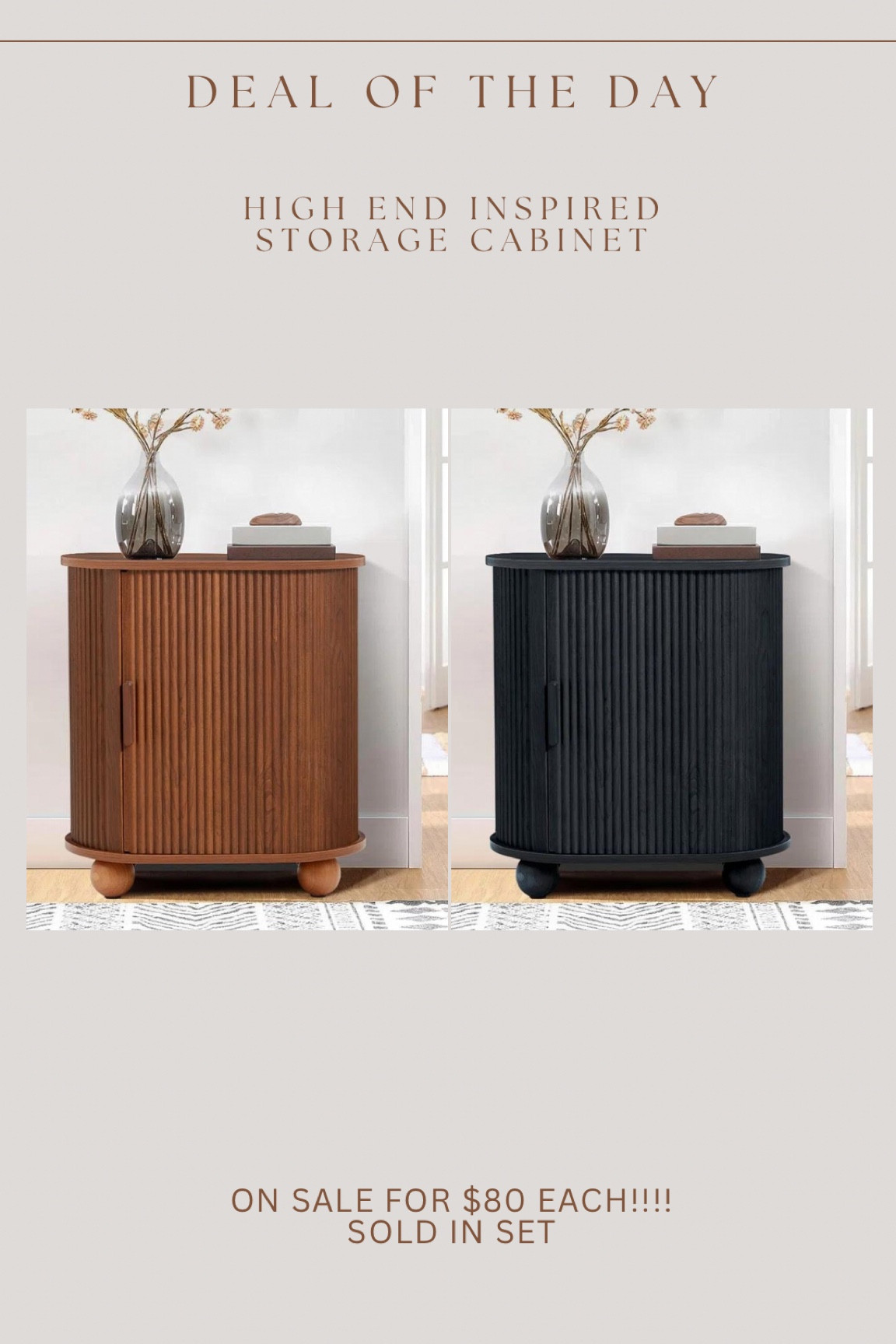 Gorgeous fluted storage cabinet!!!!!! Less than $80 each 

#LTKFindsUnder100 #LTKSaleAlert #LTKHome
