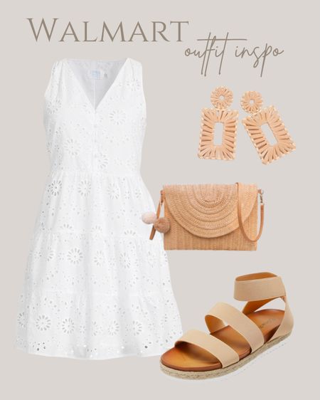 Walmart spring outfit inspo! 
Time and Tru tiered eyelet dress 

#LTKstyletip #LTKfindsunder50 #LTKSeasonal