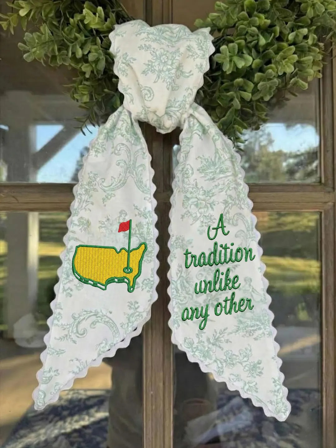 Masters Wreath Sash, Personalized Golf Decor, Augusta Inspired Welcome Sash | Etsy (US)