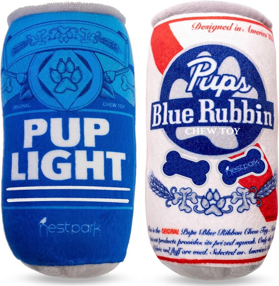 Nestpark Pup Light and Pups Blue Rubbin - Beer Dog Toys - Funny Dog Toys - Plush Squeaky Cute Dog... | Amazon (US)