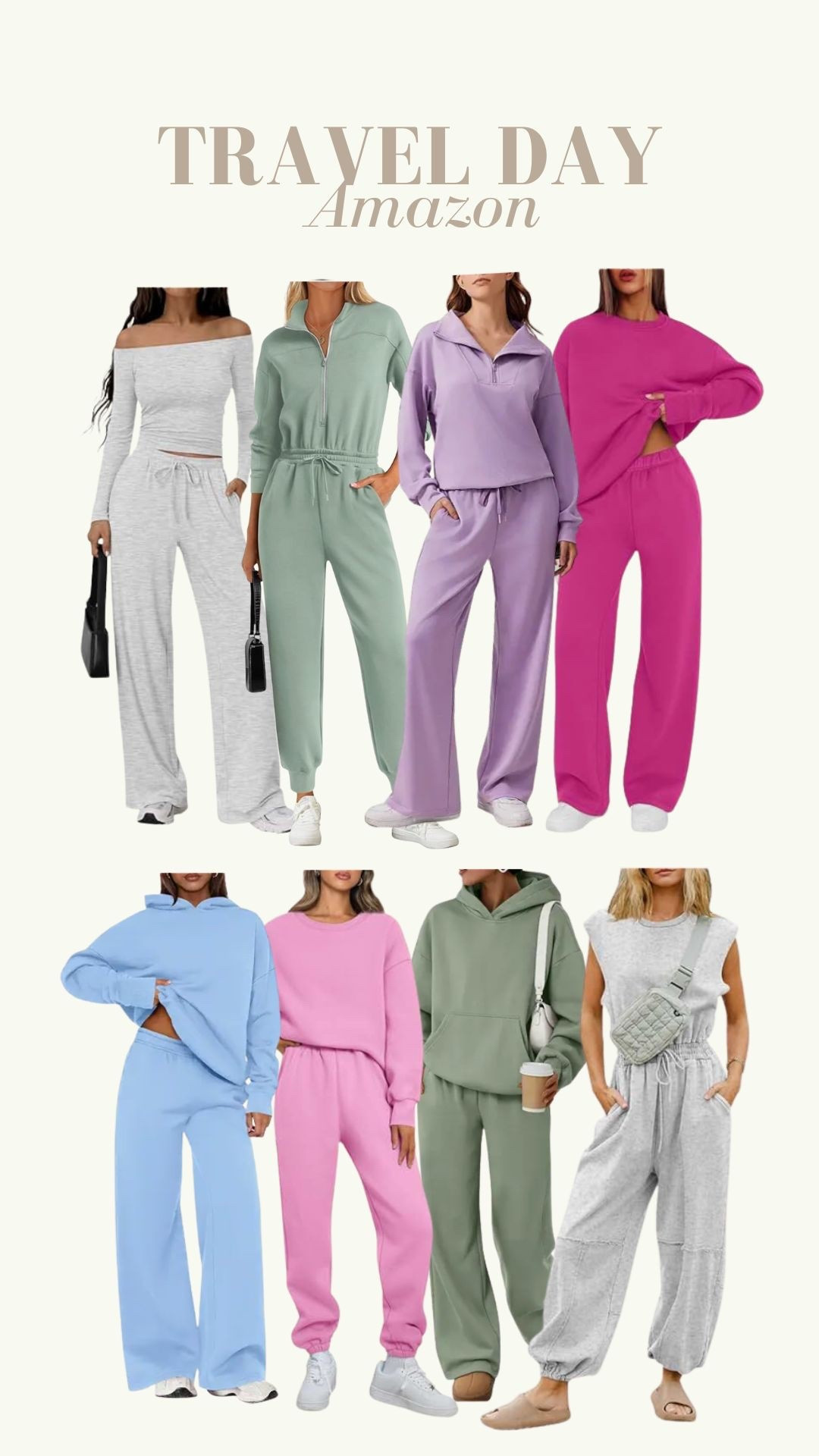 Travel outfit
Vacation outfit 
Travel day 
Women’s two piece sets 
Women loungewear

#LTKTravel #LTKootd