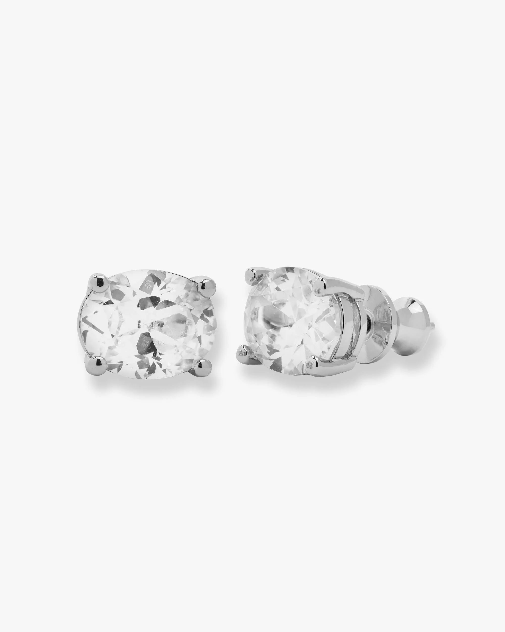 Hello Gorgeous Stud Earrings - Silver|White Diamondettes | Melinda Maria