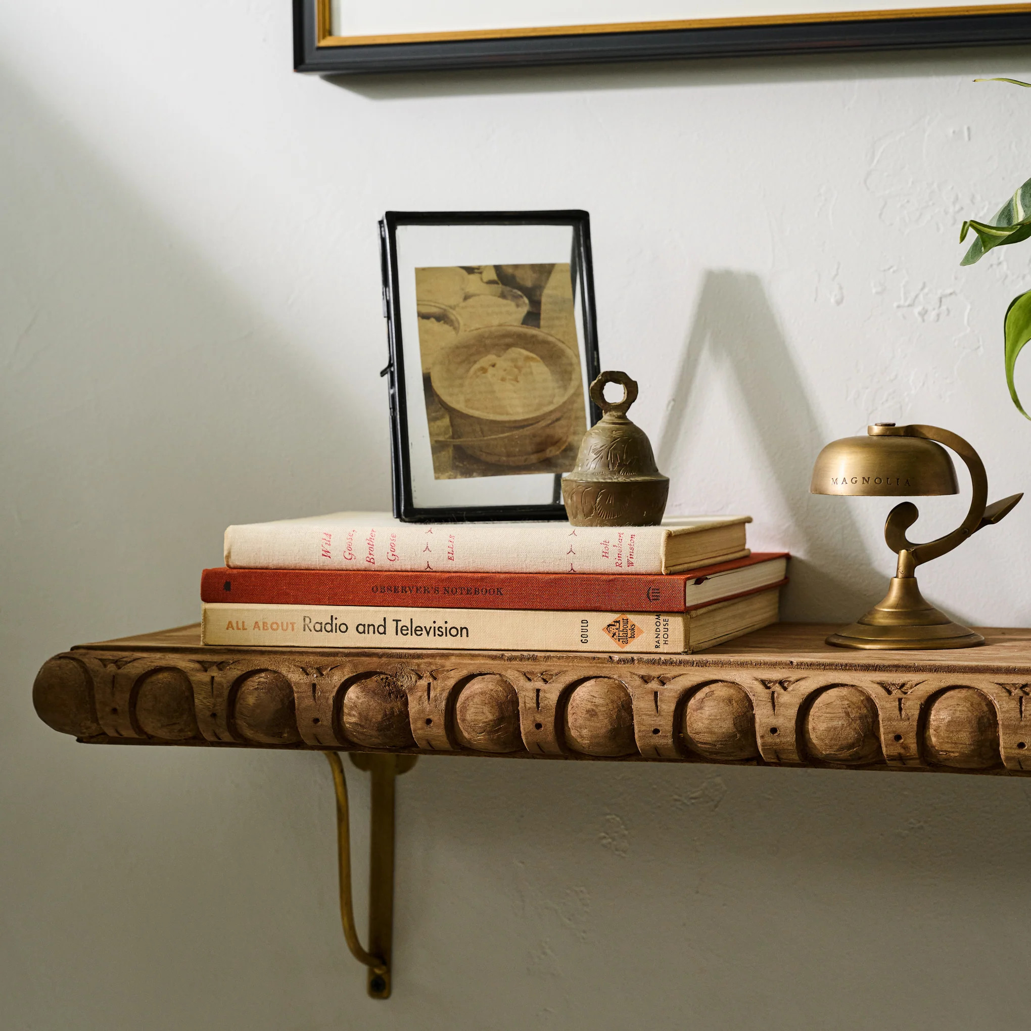Griffin Hand Carved Wood Shelf | Magnolia