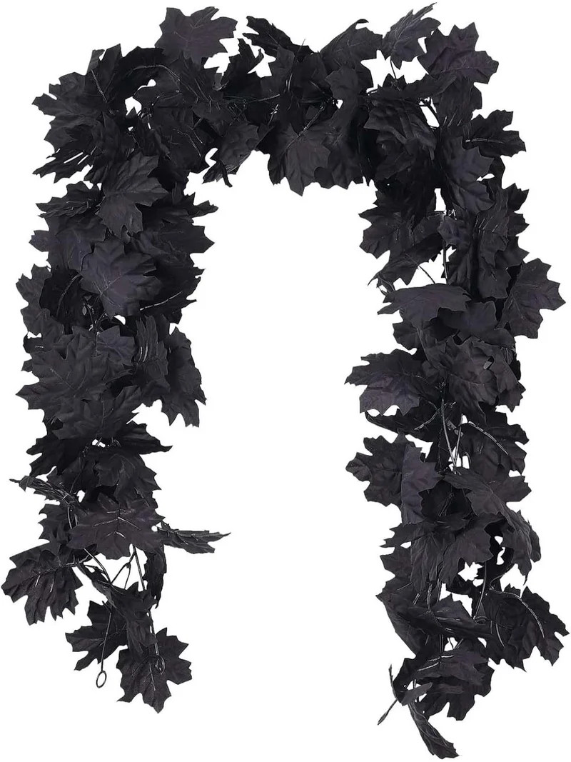 Darzheoy Fall Decor Black Garland, Black Decorations Halloween Garland, Fall Wall Hanging Maple L... | Walmart (US)