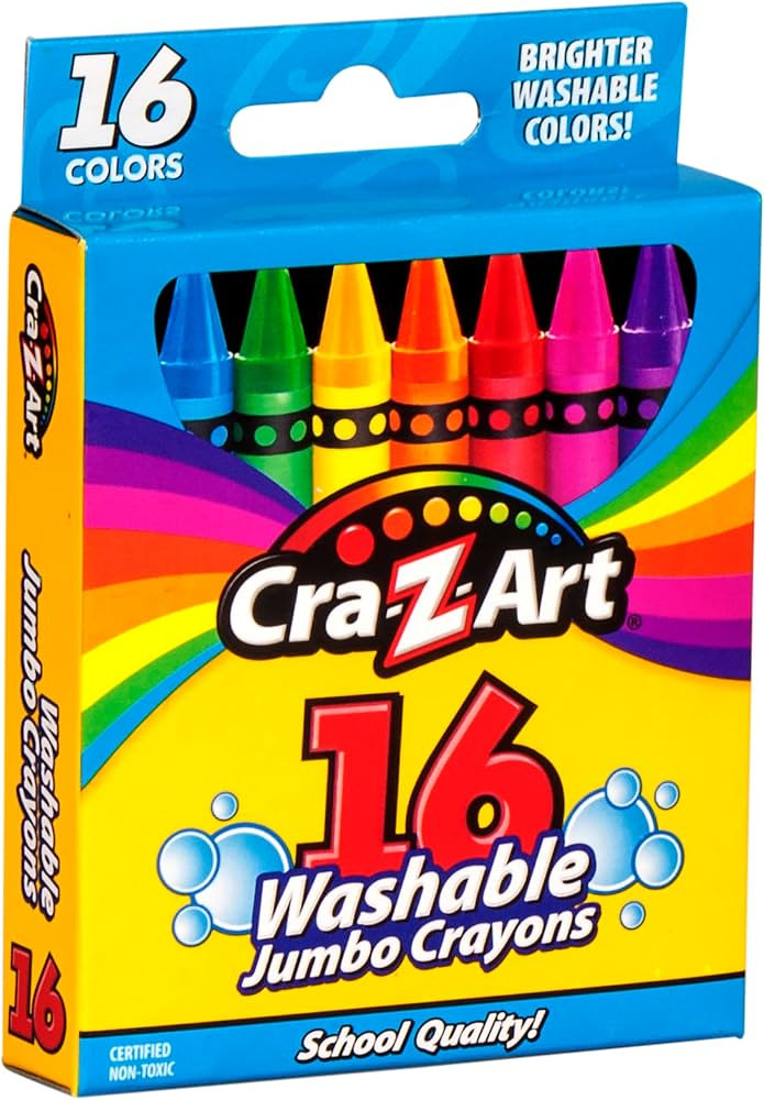 Cra-Z-Art 16ct Washable Jumbo Crayons, Easy Clean Up, Back To School Supply, Creative Fun for Chi... | Amazon (US)