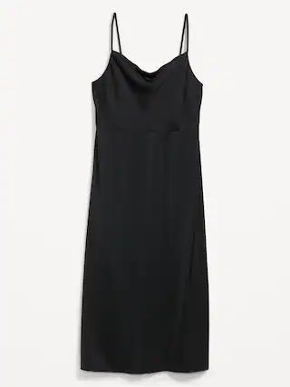 Cowl-Neck Satin Midi Slip Dress for Women | Old Navy (US)