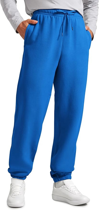 CRZ YOGA Cotton Fleece Lined Relaxed Sweatpants for Men 32" - Loose Lounge Casual Bottom Sweat Pa... | Amazon (US)