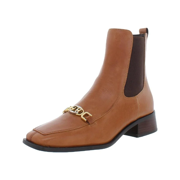 Sam Edelman Torance Rich Saddle Square Toe Chelsea Block Heel Pull On Ankle Boot (Rich Saddle, 8) | Walmart (US)