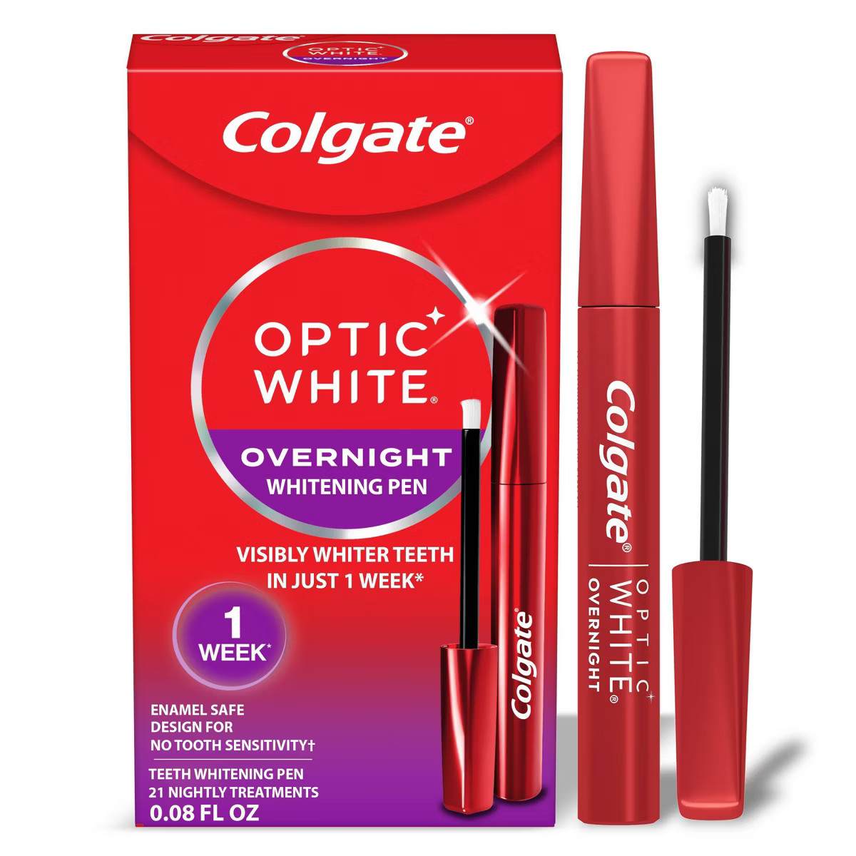 Colgate Optic White Overnight Teeth Stain Remover, 21 Nightly Treatments, Hydrogen Peroxide Teeth... | Target