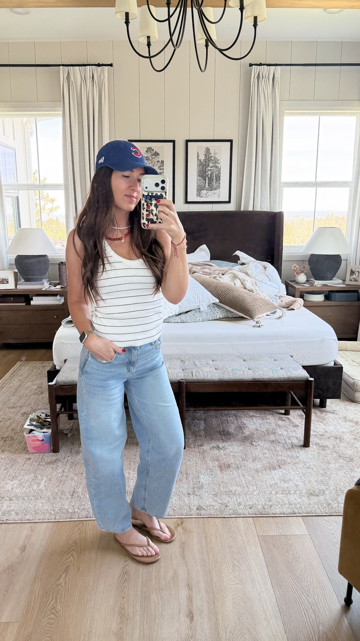 OOTD! Love these new quince barrel jeans! So flattering on the booty, but so comfortable wearing my normal size 24R,5’4 for reference 

Jeans, denim, spring, tank, Aritzia, quince, baseball, cat, hat, sandals, Tkees ￼

#LTKootd #LTKSaleAlert #LTKmomlife