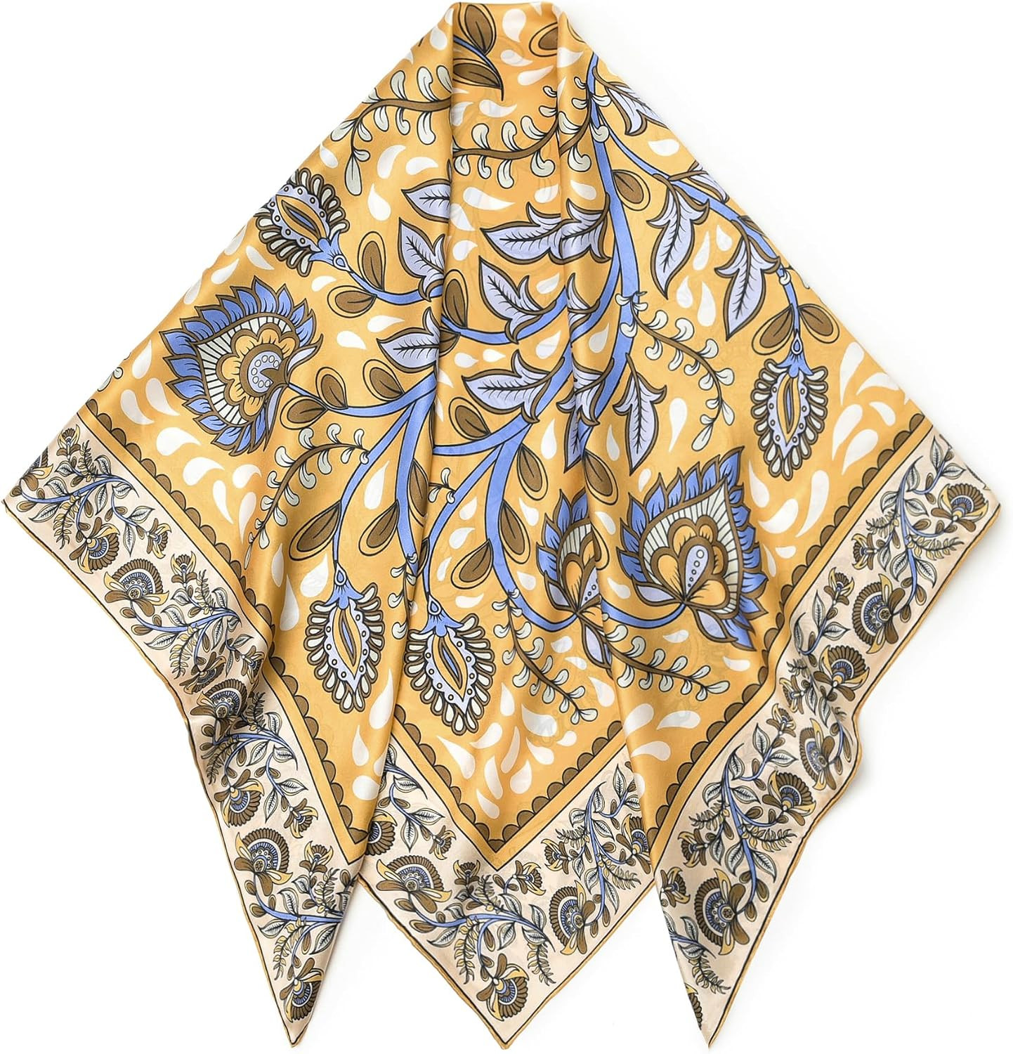 100% Mulberry Silk 43" Large Square Shawls, Oversized Headband, Gift Packed | Amazon (US)