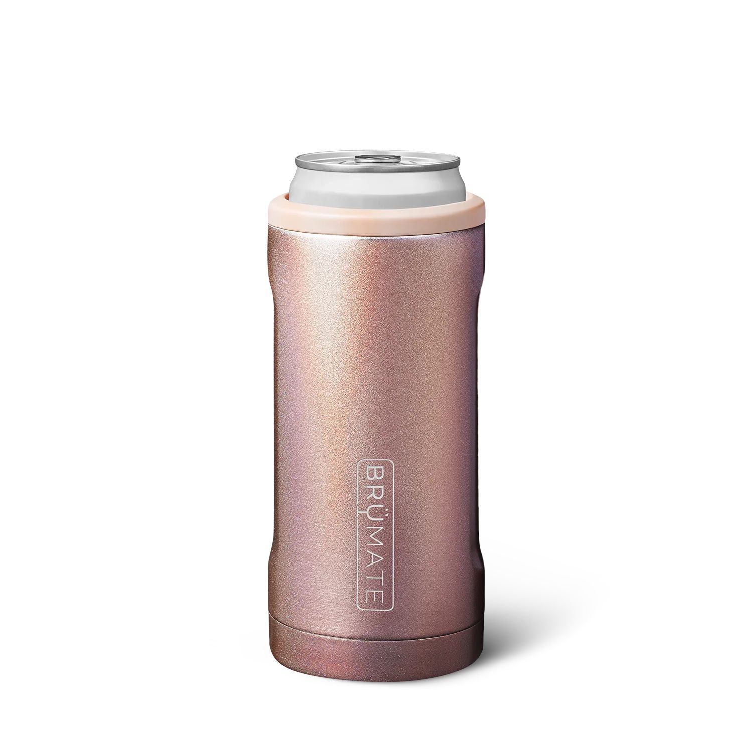 Hopsulator Slim Can Cooler (12oz) - Glitter Rose Gold | BruMate