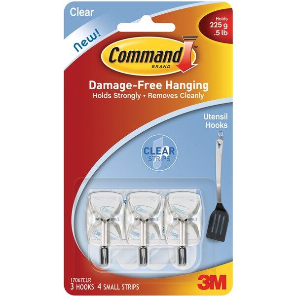 Command Utensil Hooks with Clear Strips (Pack of 3) | Bed Bath & Beyond