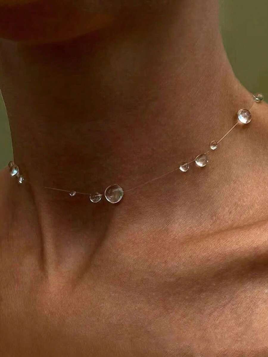 1 Ice High-End Style Water Droplet Necklace, A Must-Have Accessory For Women's Vacation Parties, ... | SHEIN