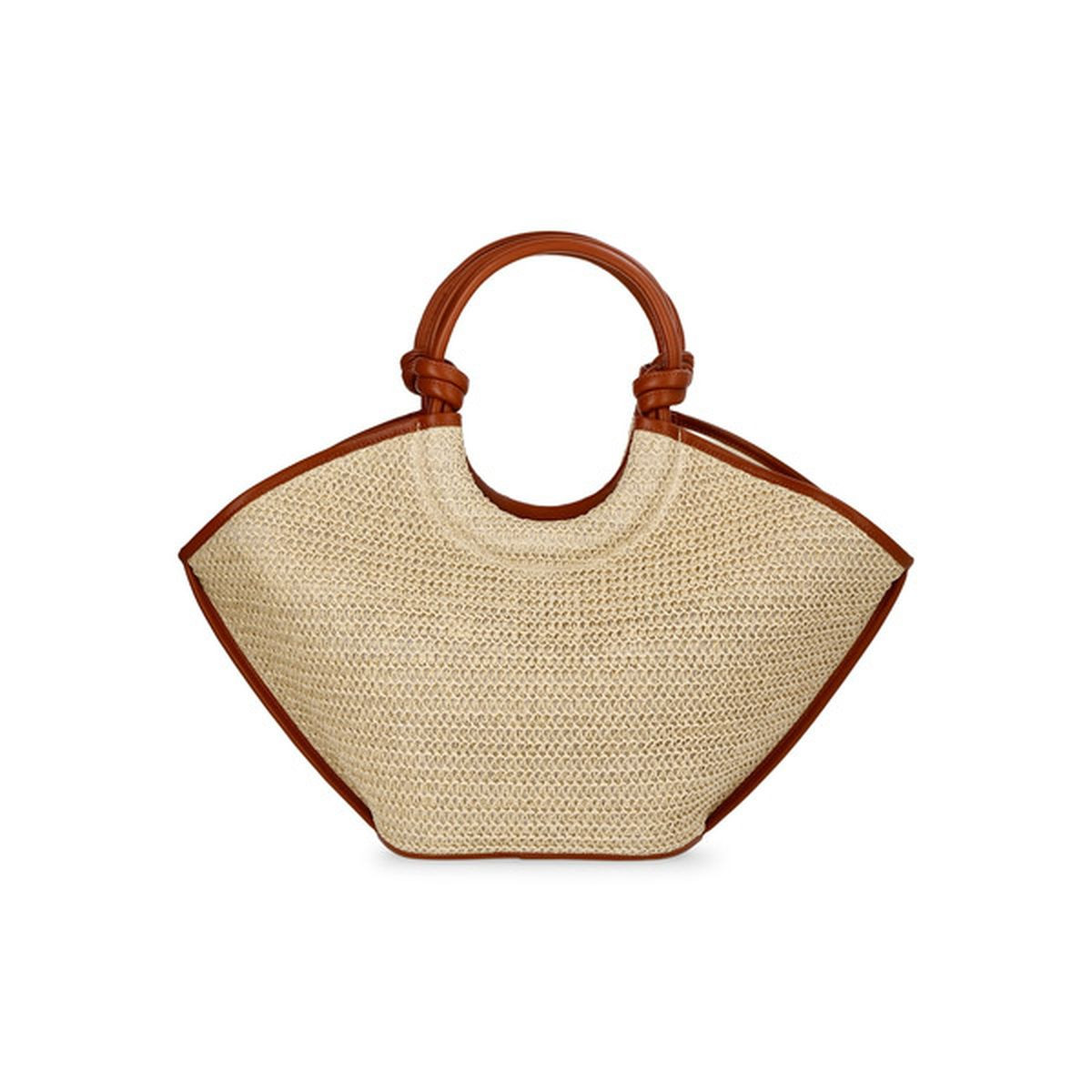 Time and Tru Women's Knot Handle Tote Handbag - Natural | Instacart