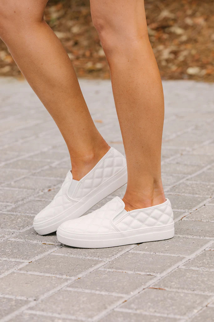 Crushin' White Quilted Sneakers | The Mint Julep Boutique