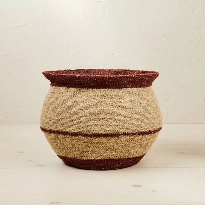 10" x 14" Round Seagrass Decorative Basket Red - Opalhouse™ designed with Jungalow™ | Target