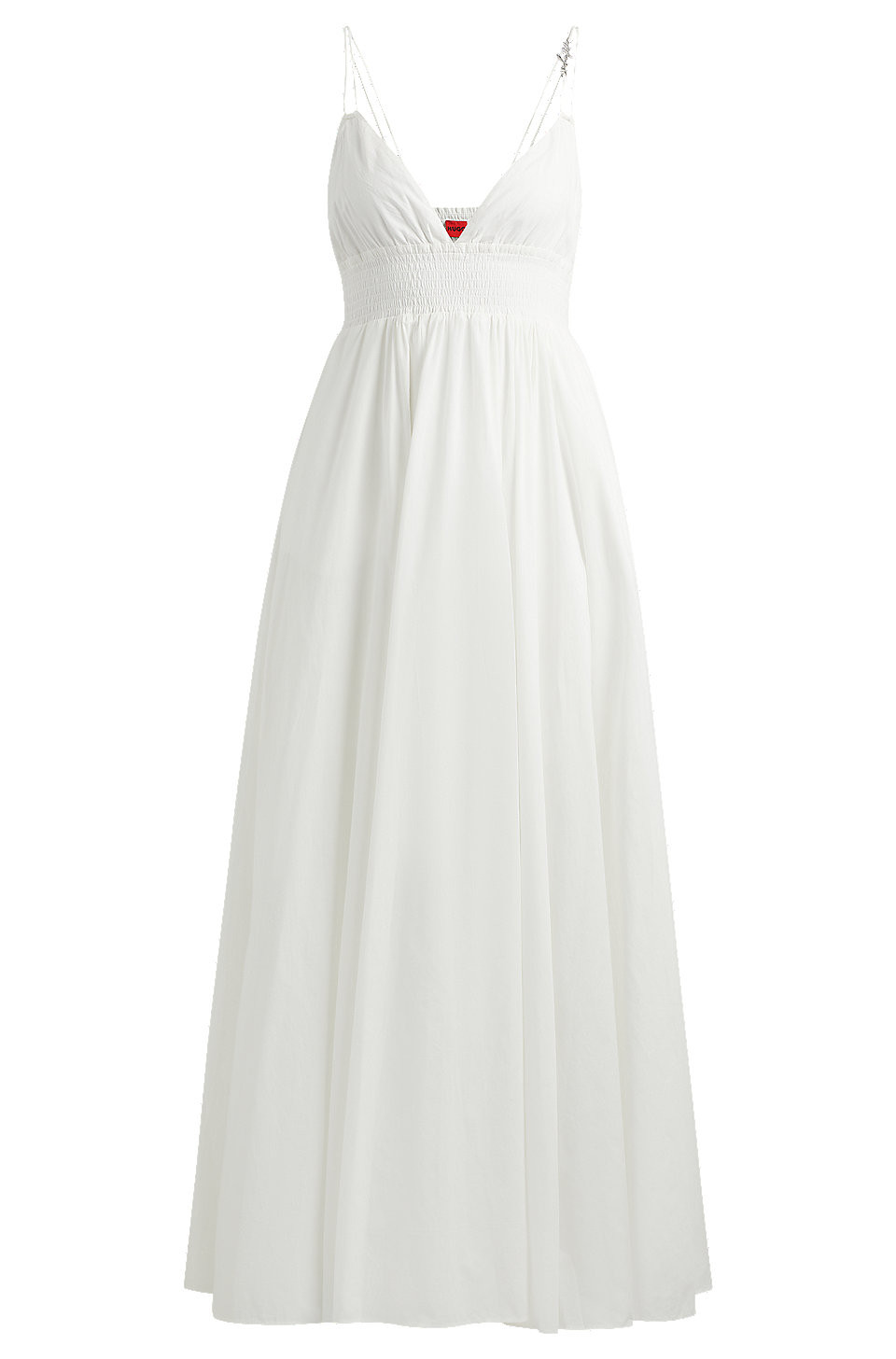 HUGO - Cotton-voile maxi dress with smocking and double straps | Hugo Boss (UK)