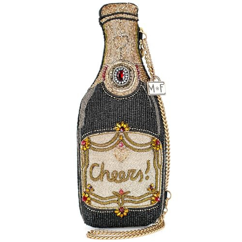 Mary Frances Vintage Wine Beaded Crossbody Handbag Clutch Novelty Evening Purse Champagne Bottle Design, Multicolor | Amazon (US)