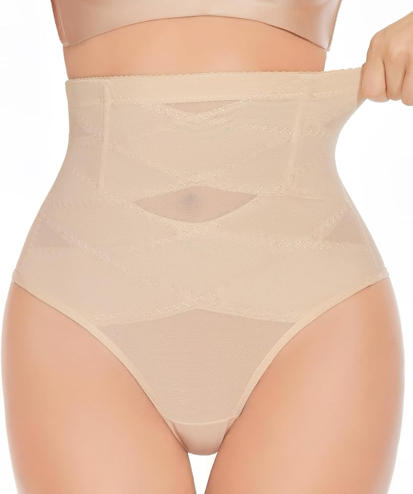Shapewear for Women Tummy Control Panties - High Waisted Body Shaper Thong Girdle Seamless Compre... | Amazon (US)