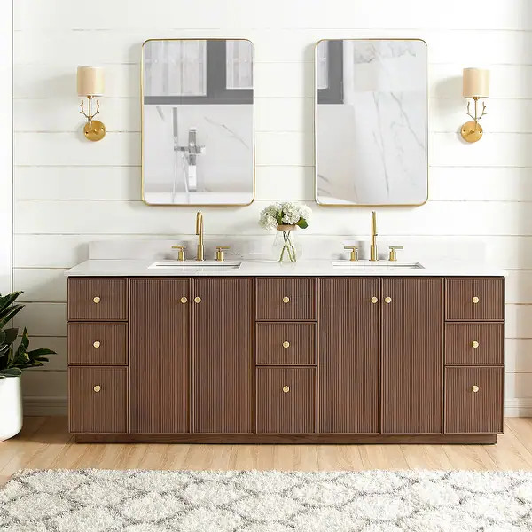 Oza Bath Vanity with Quartz Stone Top and Mirror | Bed Bath & Beyond