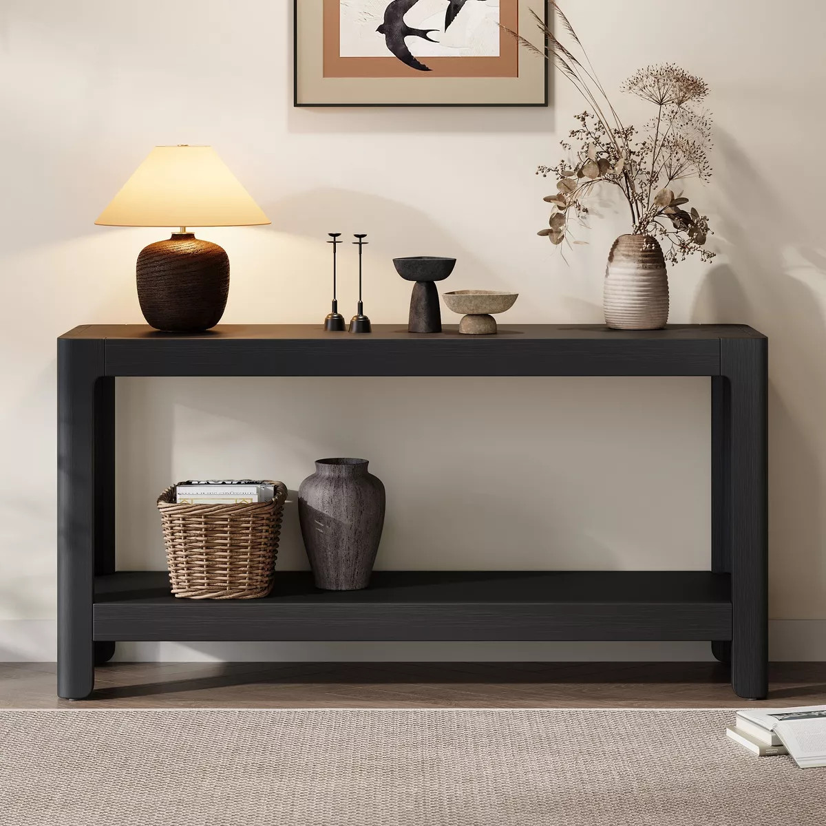 Christopher Knight Home Bobby Modern Farmhouse Wood Console Table with Open Shelf | Target