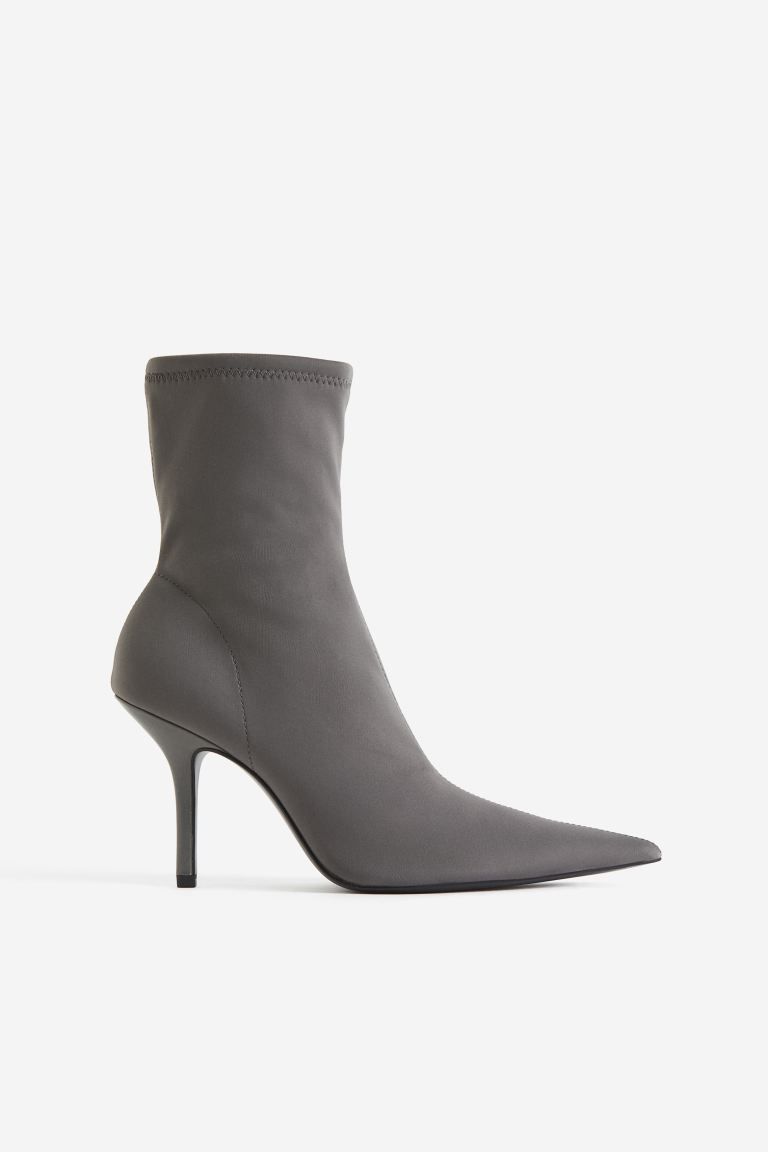 Heeled boots - Grey - Ladies | H&M GB | H&M (UK, MY, IN, SG, PH, TW, HK)