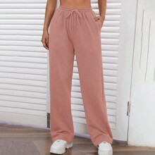 Drawstring Waist Slant Pocket Sweatpants | SHEIN