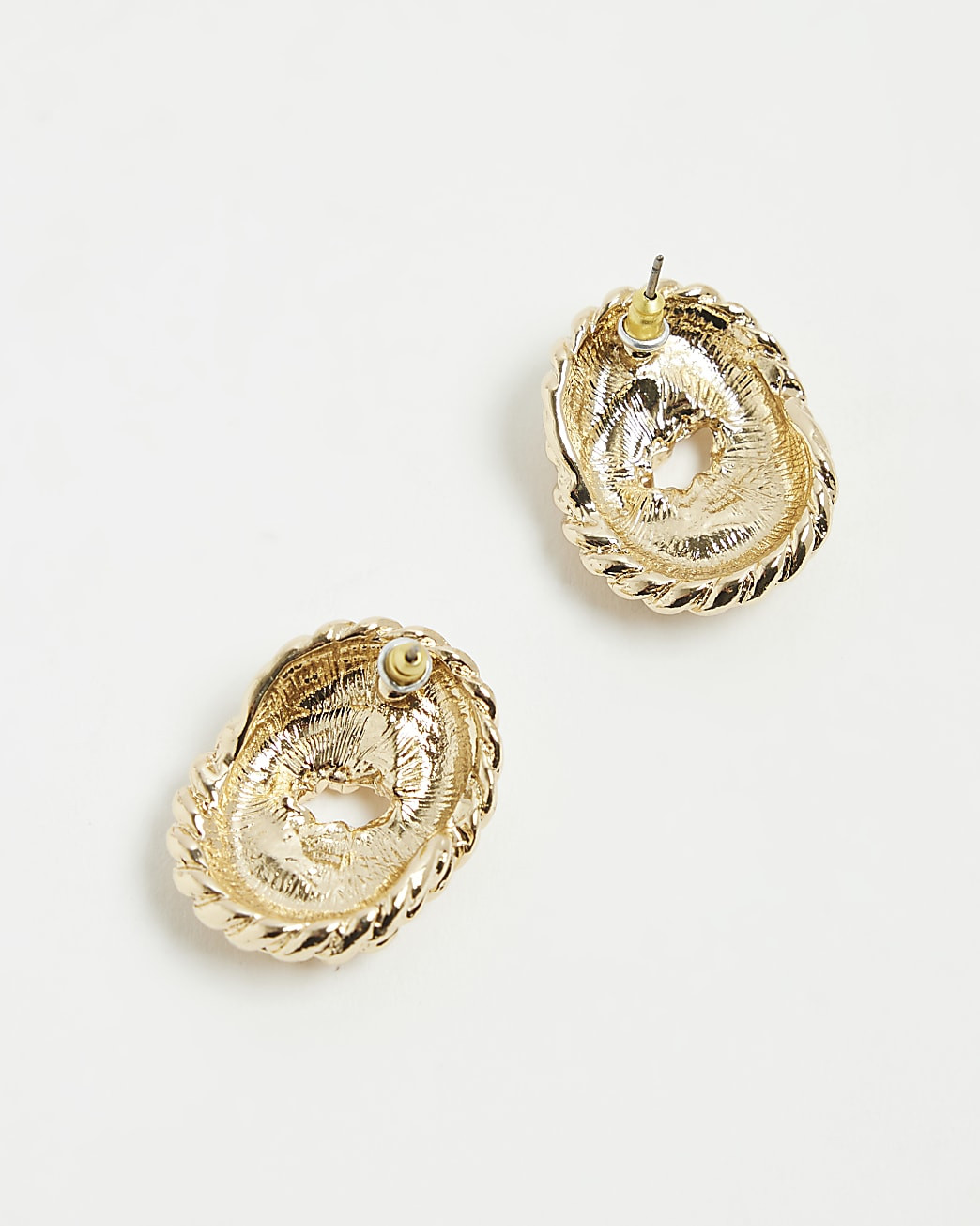 Gold Diamante Twist Studs | River Island UK & IE