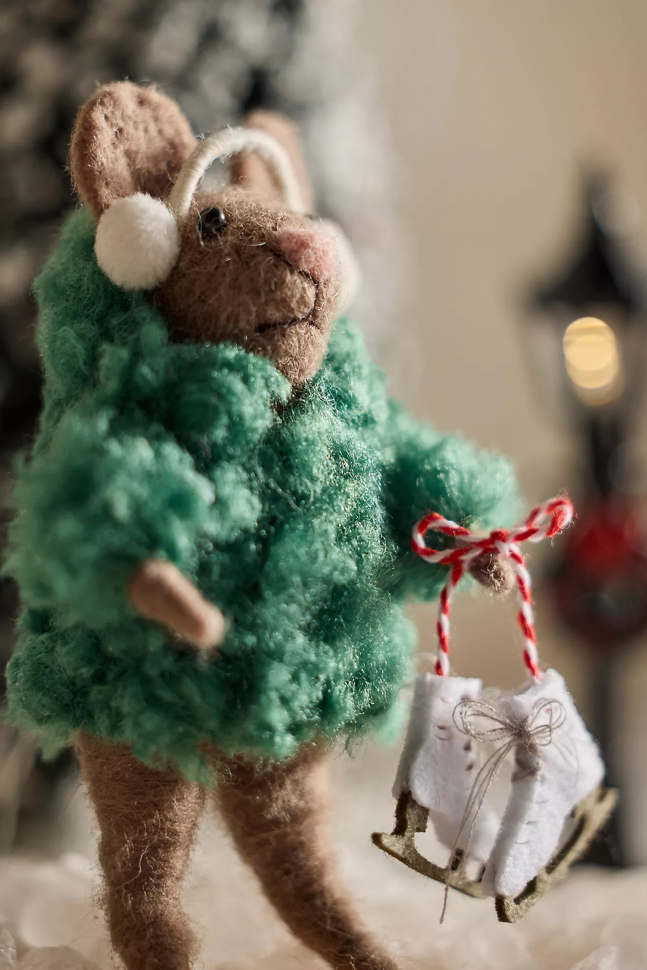 Ice Skating Mouse Felt Critter | Anthropologie (US)