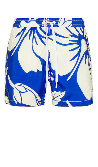 Trouble in Paradise Swim Short in Blue & Yellow | Revolve Clothing (Global)