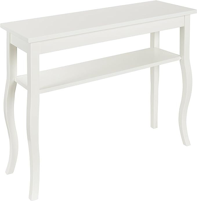 Kate and Laurel Lillian Wood Console Table with Curved Legs and Shelf, 36 x 12 White | Amazon (US)