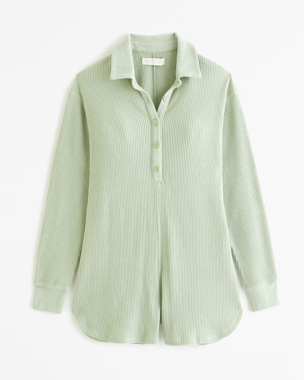 Long-Sleeve Henley Romper | Abercrombie & Fitch (US)