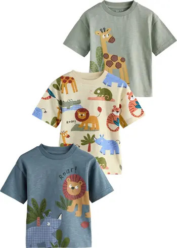 Kids' Assorted 3-Pack Safari T-Shirts | Nordstrom