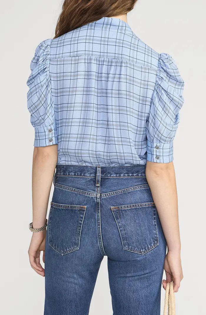 Gillian Plaid Silk Button-Up Shirt | Nordstrom