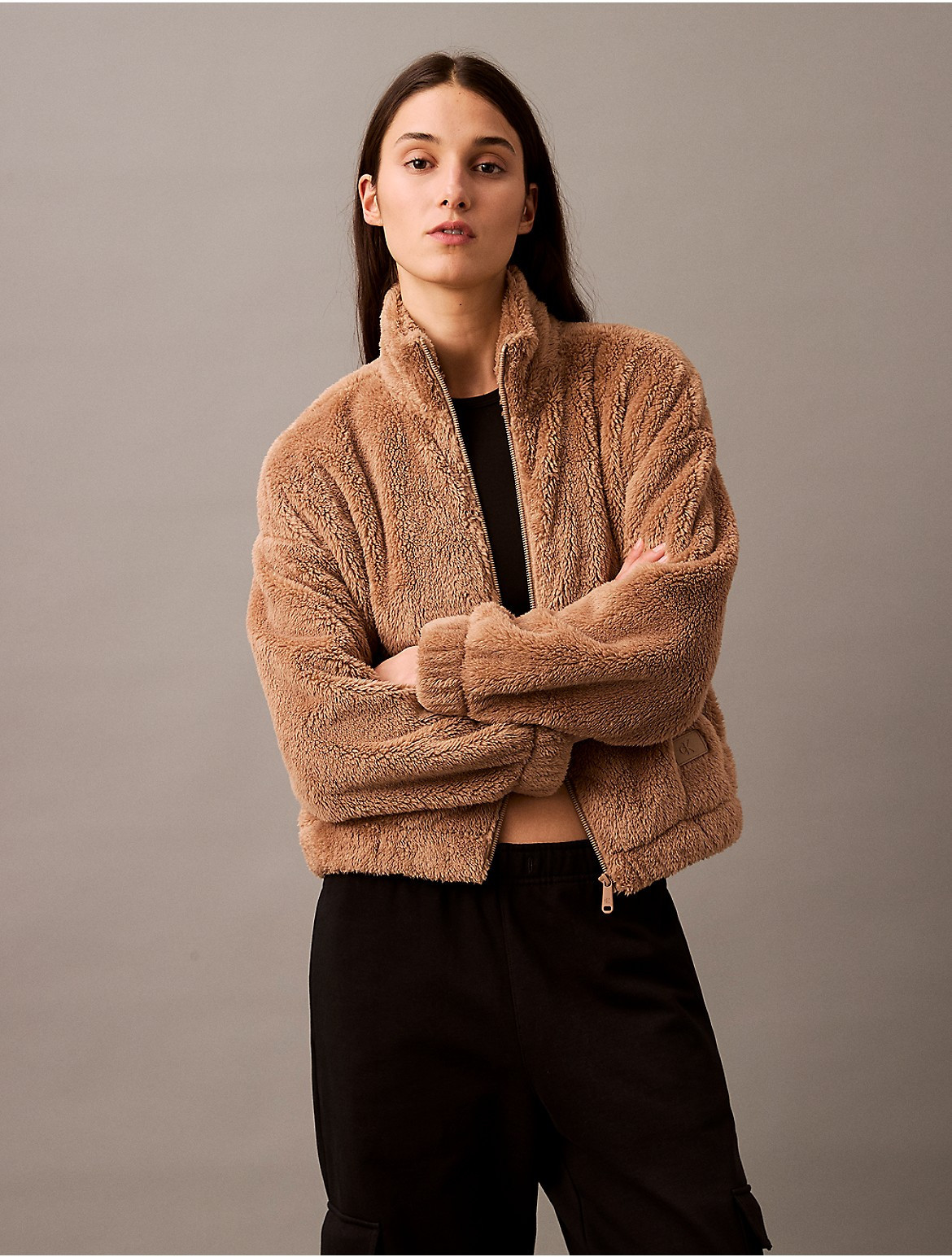 Calvin Klein Women's Sherpa Jacket - Brown - S | Calvin Klein (US)