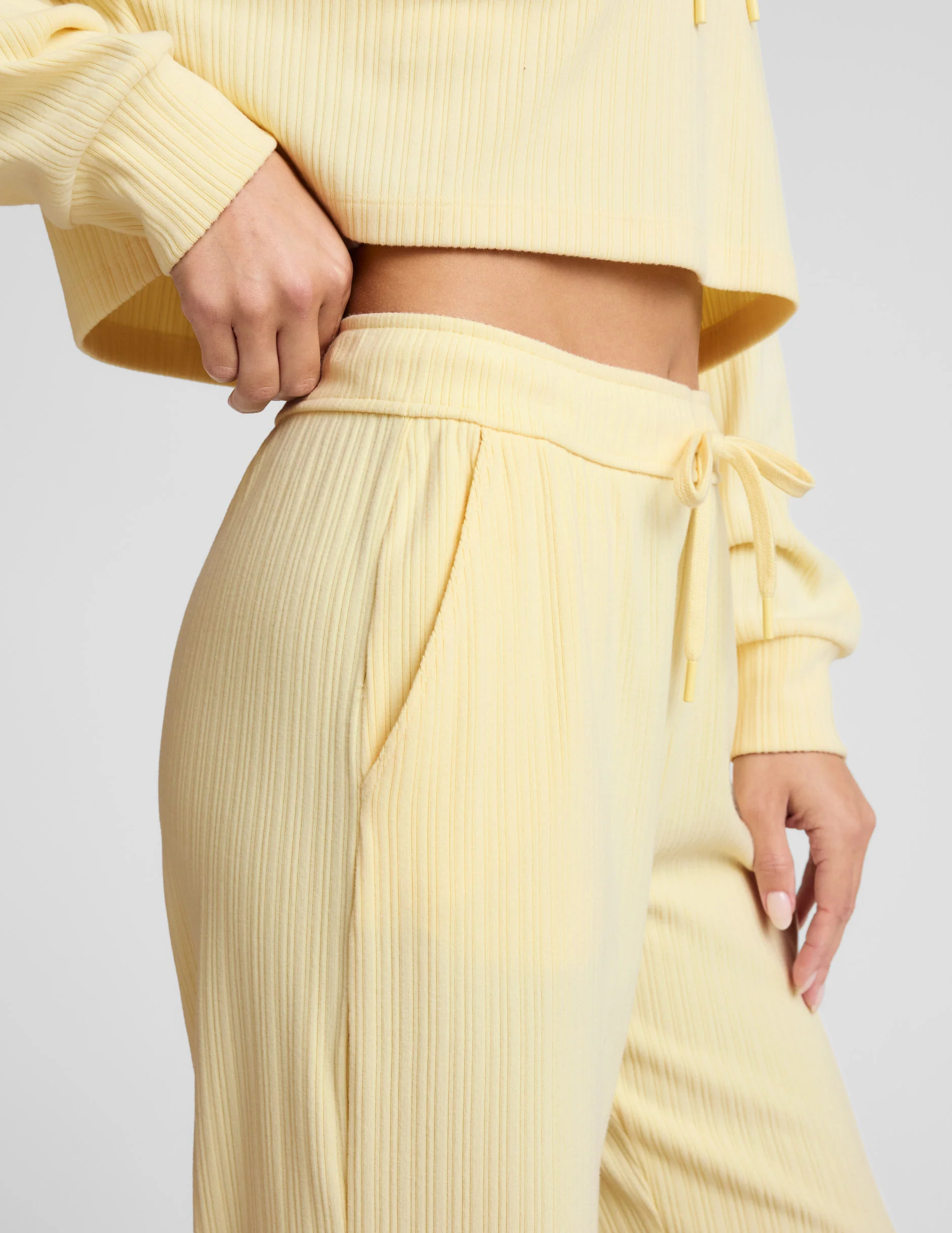 Ribbed Wide Leg Breathe Easy Pant - Yellow Swirl | Beyond Yoga | Beyond Yoga