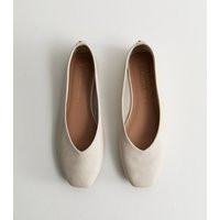 Women's Premium Real Leather Cream High Vamp Ballerina Pumps New Look | New Look (UK)