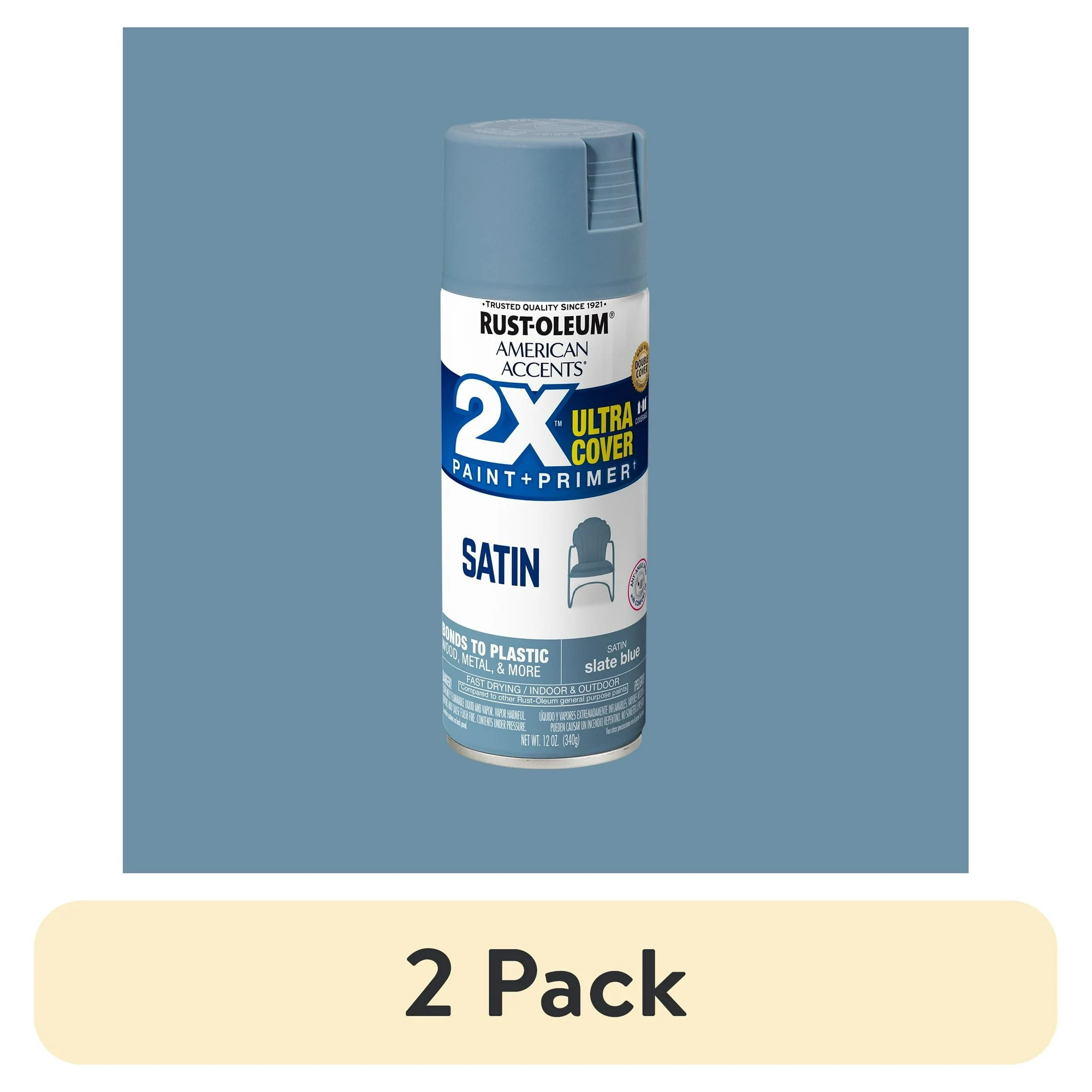 (2 pack) Rust-Oleum 354731 American Accents 2X Ultra Cover Black Flat 12 oz Spray Paint, 1 Piece ... | Walmart (US)