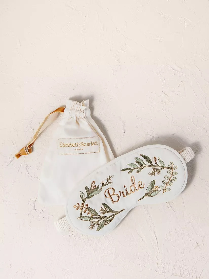 Elizabeth Scarlett Olive Branch Bride Eye Mask, Cream | John Lewis (UK)