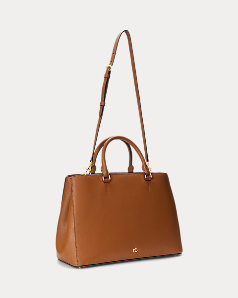Crosshatch Leather Large Hanna Satchel | Ralph Lauren (UK)
