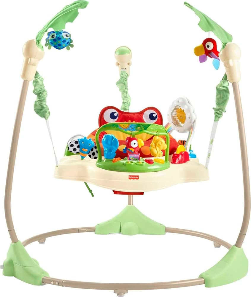 Fisher-Price Baby Bouncer Rainforest Jumperoo Activity Center with Music Lights Sounds and Develo... | Amazon (US)