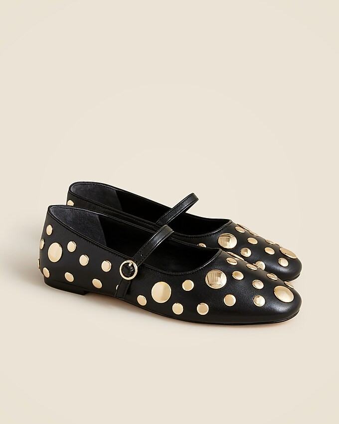 Logan studded Mary Jane ballet flats in leather | J. Crew US