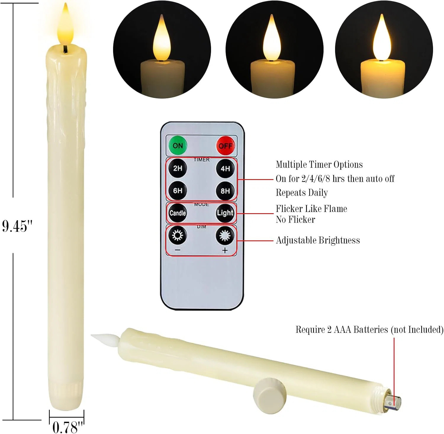 Unscented Flameless Taper Candle (Set of 6) | Wayfair North America