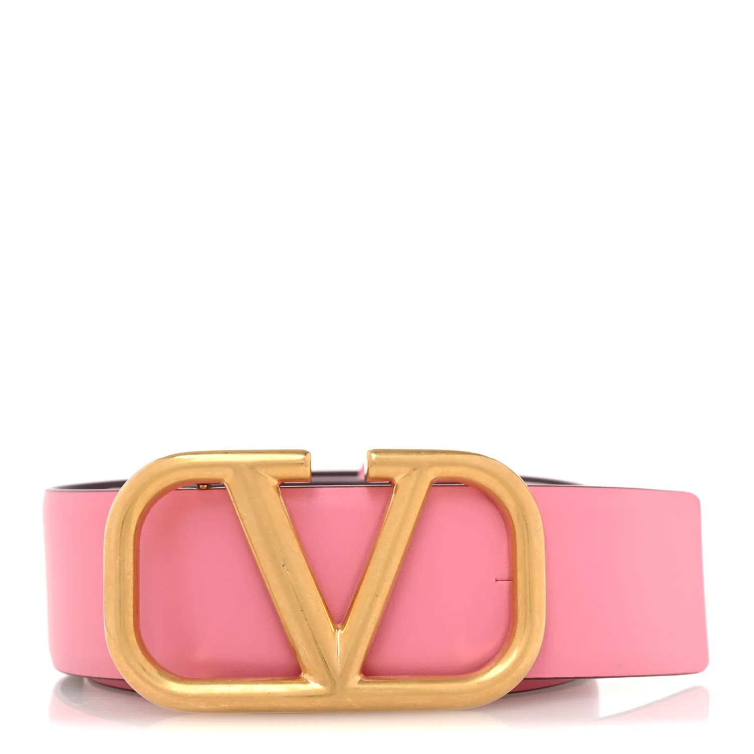 Glossy Calfskin VLogo Reversible 30mm Belt 100 40 Feminine Pink Indian Violet | FASHIONPHILE (US)