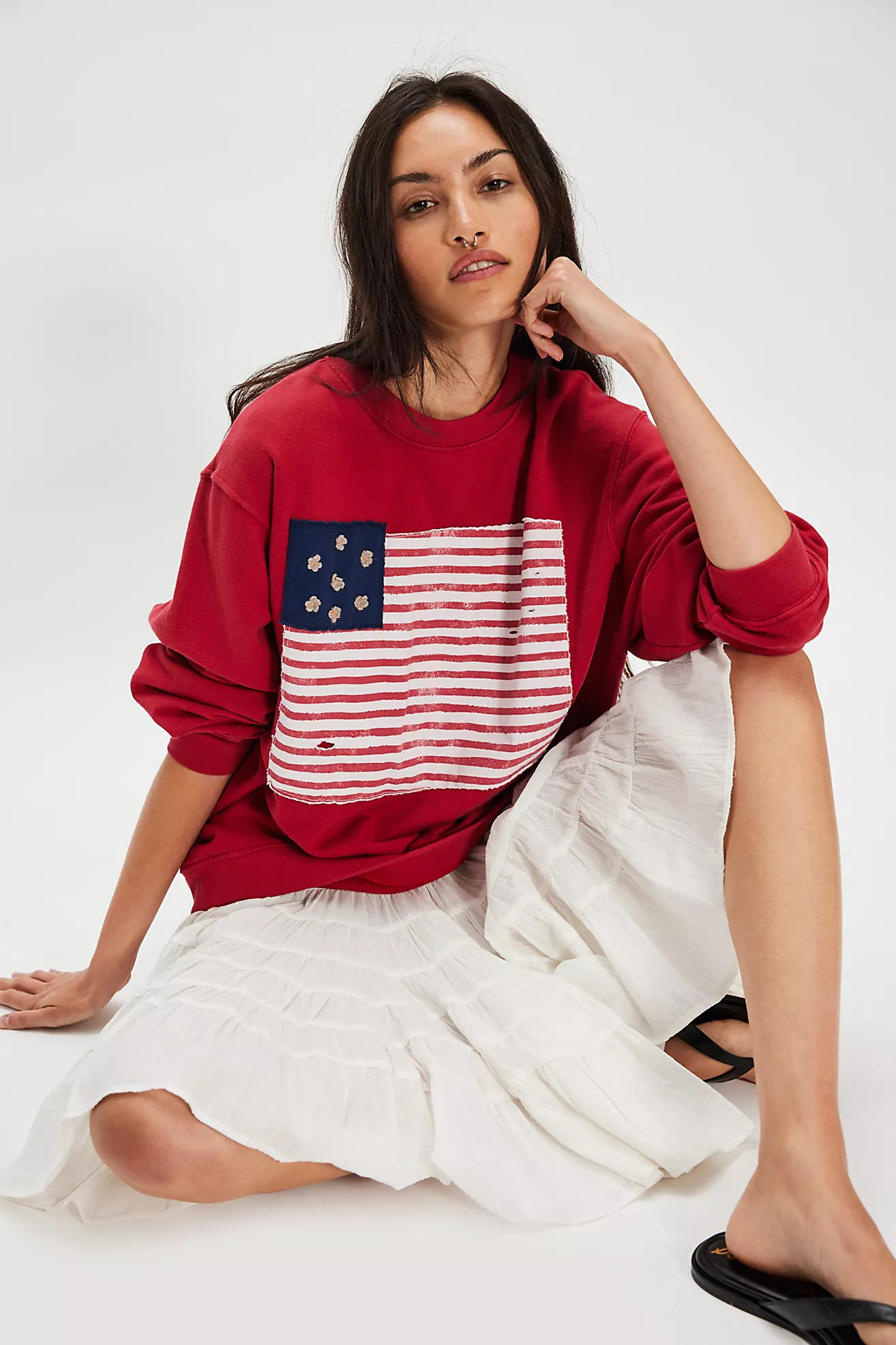 Ragabond Artisan Flower Flag Pullover | Free People (Global - UK&FR Excluded)